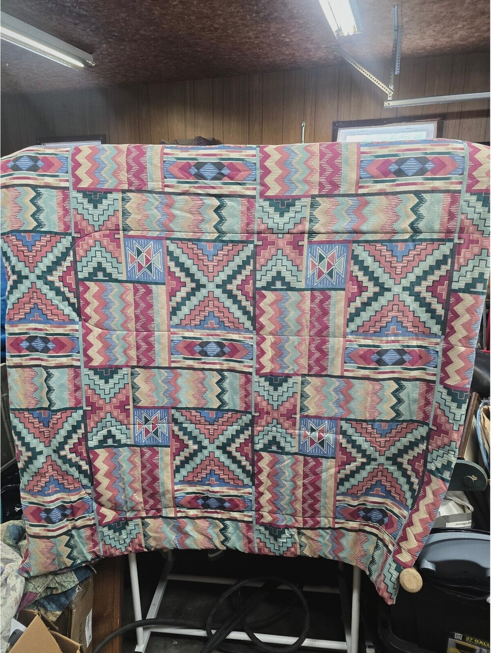 Vintage WestPoint Stevens Queen Southwestern Comforter Reversible Aztec Tribal